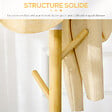 HOMCOM - Porte-manteau design scandinave branches 8 patères Ø 37,8 x 175,6H cm piètement métal blanc bois bambou verni - vignette