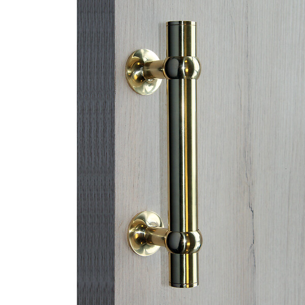 CHRISLIGNE - Poignée de porte laiton - Verni époxy - Entraxe 140mm - large