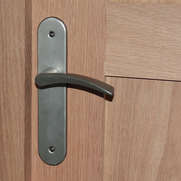CHRISLIGNE - Ens.poig/plaq bdc azur aluminium finition inox - large