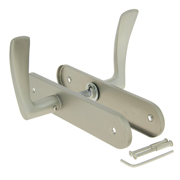CHRISLIGNE - Ens.poig/plaq bdc azur aluminium finition inox - large