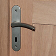 CHRISLIGNE - Ens poig/plaq cle azur aluminium finition inox - vignette