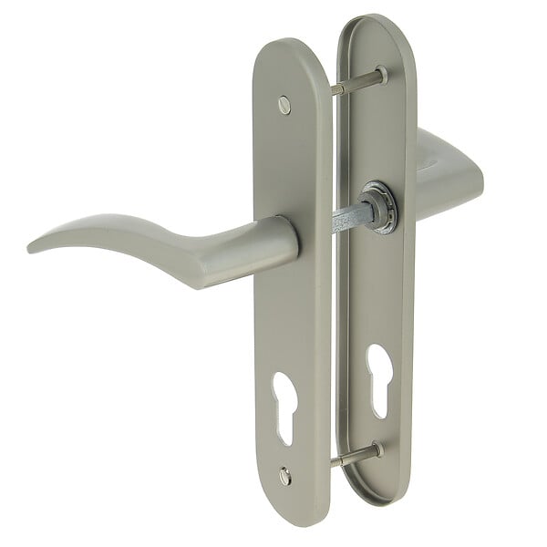 CHRISLIGNE - Ens poig/plaq cyl azur aluminium finition inox - large