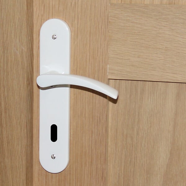 CHRISLIGNE - Ens.beq/plaq cle azur alu laque blanc - large