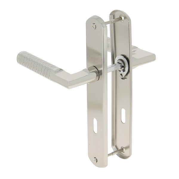 LINEA - Ens poig alum/plaq acier cle jussieu l nickel mat/brillant - large