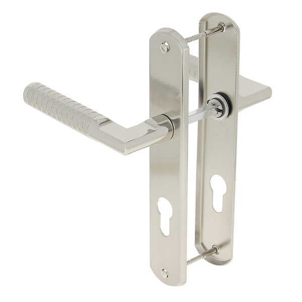 LINEA - Ens poig alum/plaq acier cyl jussieu l nickel mat/brillant - large