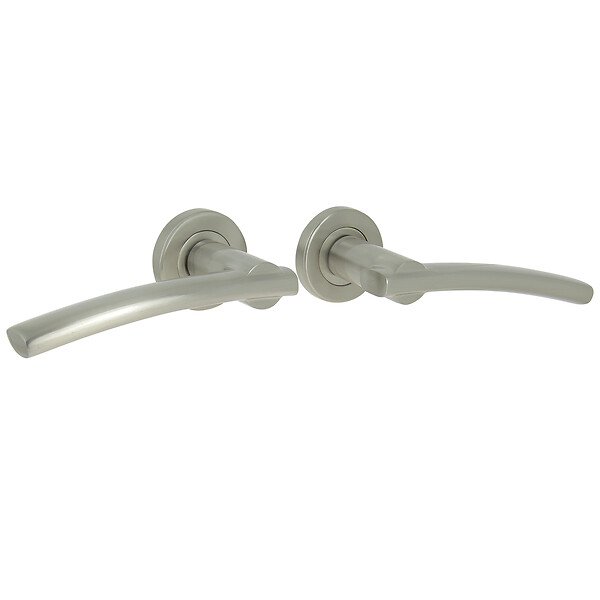 CHRISLIGNE - Ens poig alu / rosace acier bagneux nickel mat - large