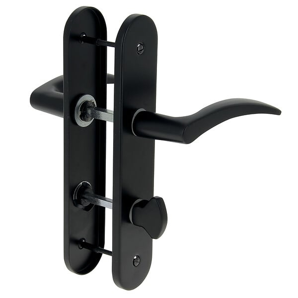 CHRISLIGNE - Ens poig/plaq cddc azur acier / aluminium noir mat - large