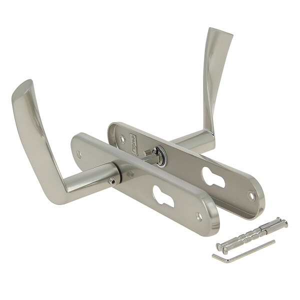 LINEA - Ens pg/plaq cyl 2 col ral belair zamak nickel mat ss ressort - large