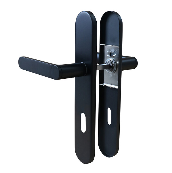 CHRISLIGNE - Ens poig alum/plaq acier cle meudon k noir mat - large