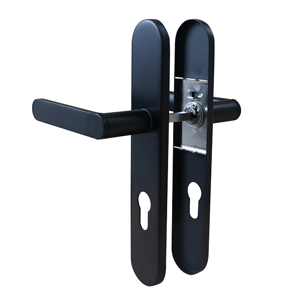 CHRISLIGNE - Ens poig alum/plaq acier cyl meudon k noir mat - large