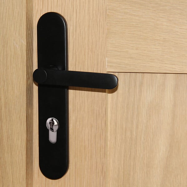 CHRISLIGNE - Ens poig alum/plaq acier cyl meudon k noir mat - large