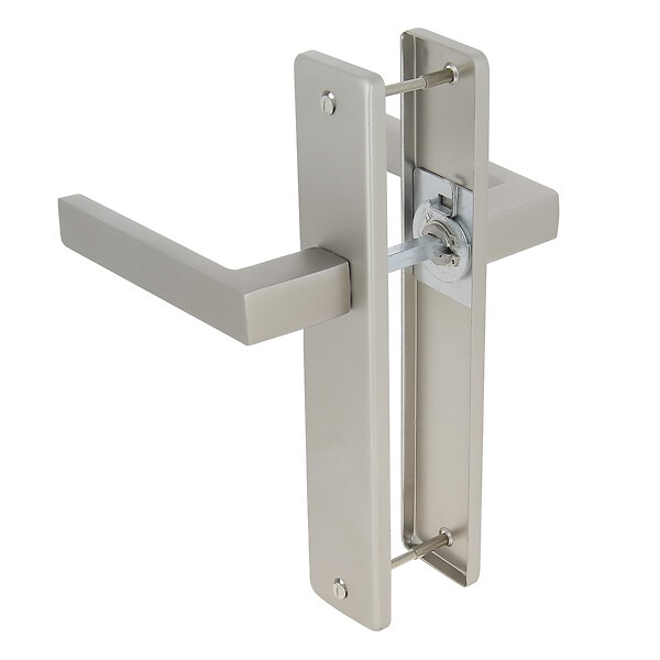 CHRISLIGNE - Ens poig/plaq 195 bdc joffrin alum finition inox velours - large