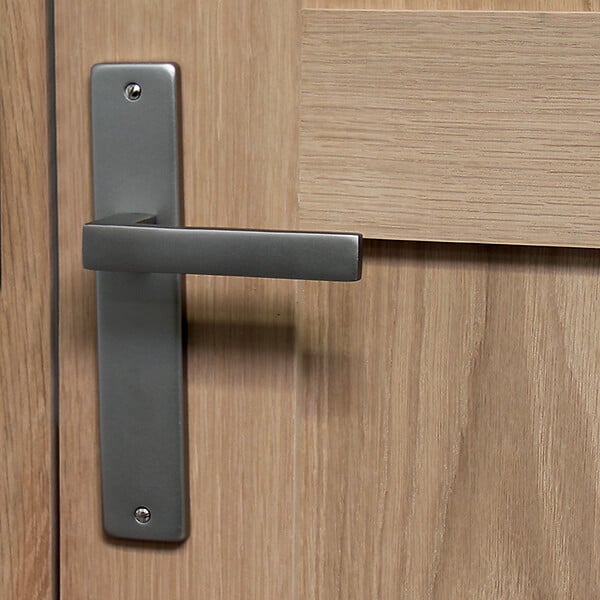 CHRISLIGNE - Ens poig/plaq 195 bdc joffrin alum finition inox velours - large
