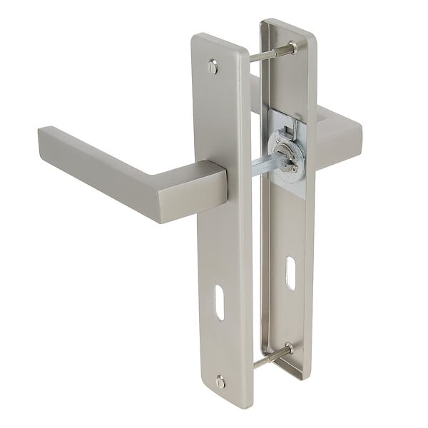 CHRISLIGNE - Ens poig/plaq 195 cle joffrin alum finition inox velours - large