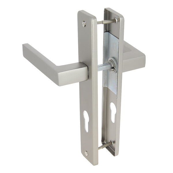 CHRISLIGNE - Ens poig/plaq 195 cyl joffrin alum finition inox velours - large