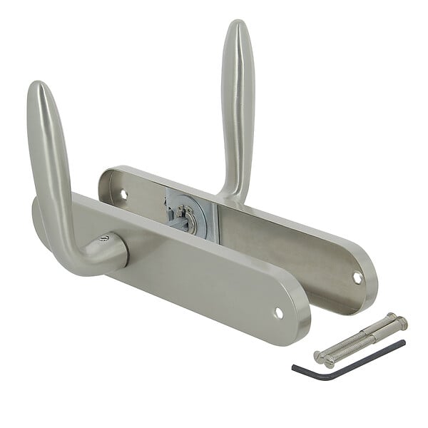 CHRISLIGNE - Ens poig alum /plaq acier bdc egee l nickel mat - large