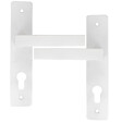 CHRISLIGNE - Ens poig alu/plaq acier 165mm cyl joffrin blanc mat - vignette