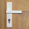 CHRISLIGNE - Ens poig alu/plaq acier 165mm cyl joffrin blanc mat - vignette