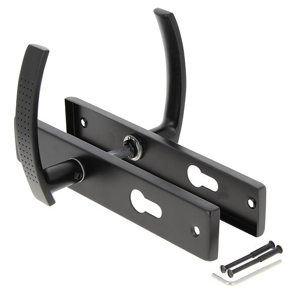 CHRISLIGNE - Ens poig alum/plaq acier cyl henri l noir mat - large