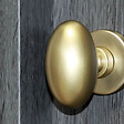 CHRISLIGNE - Bouton ovale alu / ros acier laitonne satine - vignette