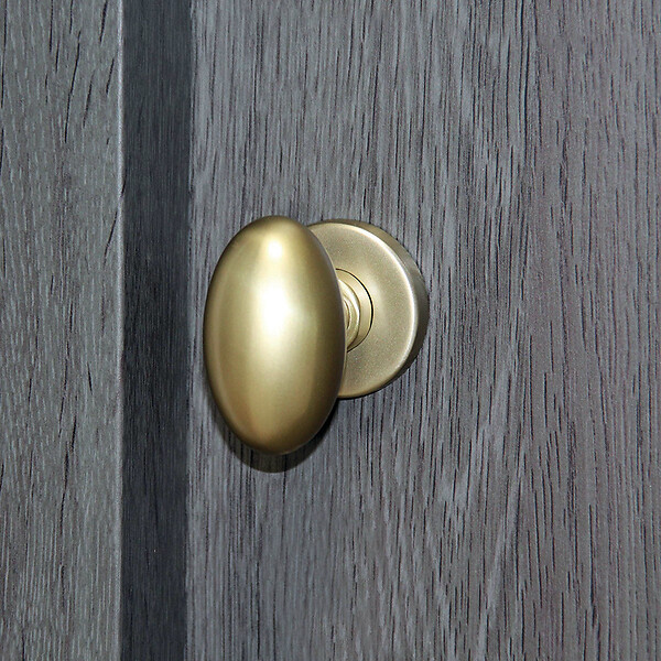 CHRISLIGNE - Bouton ovale alu / ros acier laitonne satine - large