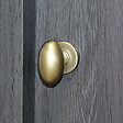 CHRISLIGNE - Bouton ovale alu / ros acier laitonne satine - vignette