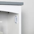 KLEANKIN - Armoire haute murale de salle de bain ou WC - placard porte avec étagère réglable - dim. 41L x 18l x 52H cm - MDF blanc gris - vignette