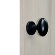 CHRISLIGNE - Bouton ovale alu / ros acier noir mat - vignette