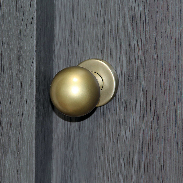 CHRISLIGNE - Bouton rond alu / ros acier laitonne satine - large