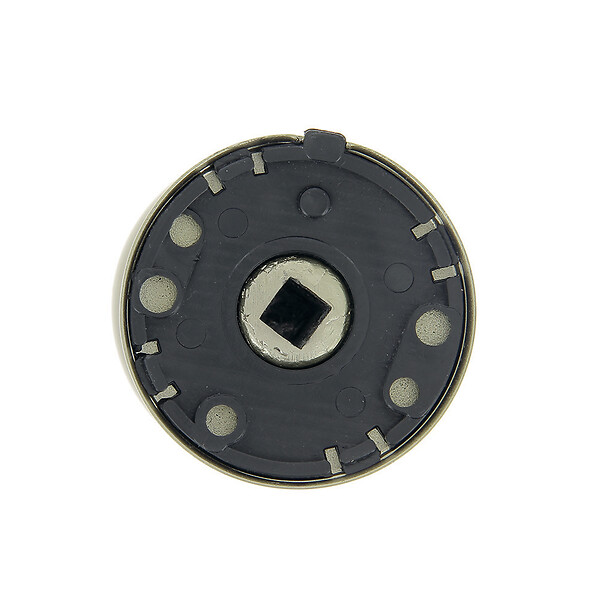 CHRISLIGNE - Bouton rond alu / ros acier laitonne satine - large
