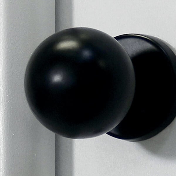 CHRISLIGNE - Bouton rond alu / ros acier noir mat - large