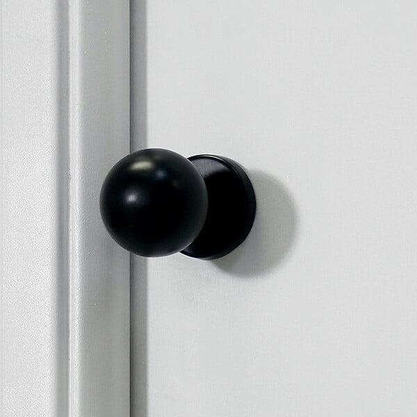 CHRISLIGNE - Bouton rond alu / ros acier noir mat - large