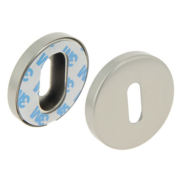 CHRISLIGNE - 2 rosaces adh d.52 cle acier nickel satine mat - large