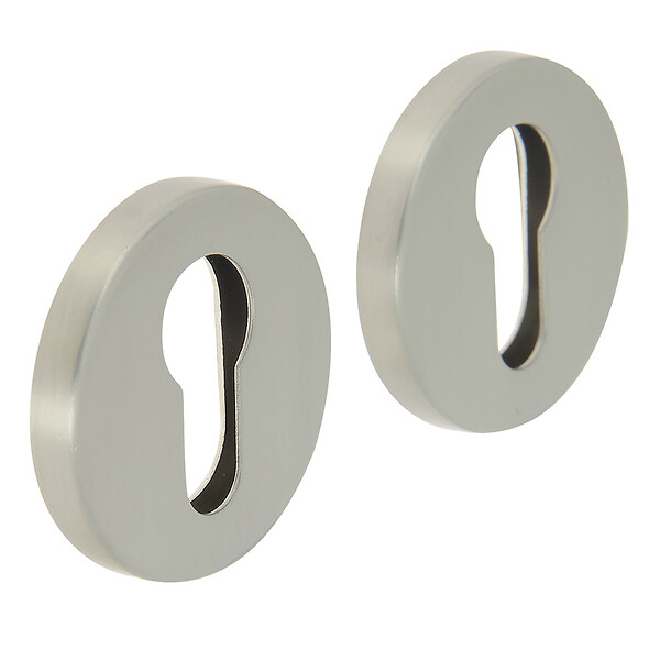 CHRISLIGNE - 2 rosaces adh d.52 cyl acier nickel satine mat - large