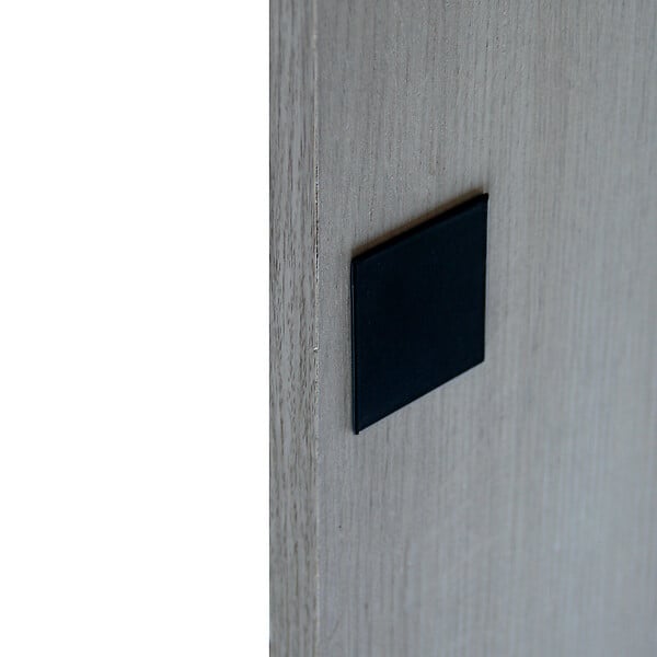 CHRISLIGNE - Plaq adh cache serr borgne 50x50 acier noir mat - large
