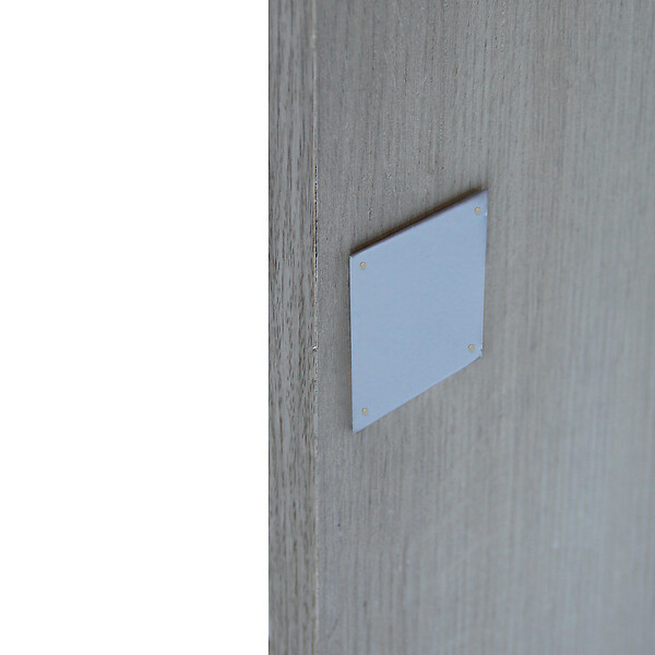 CHRISLIGNE - Plaq adh cache serr borgne 50x50 acier blanc mat - large