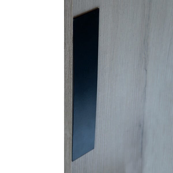 CHRISLIGNE - Plaque adhesive rectang borgne 250x50 noir mat - large