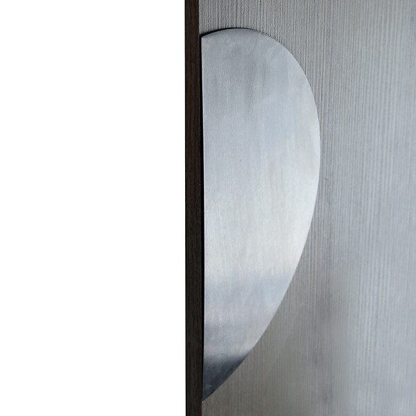 CHRISLIGNE - Plaque de porte demi-lune adhésive inox - L.300xl.150mm - large