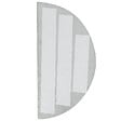 CHRISLIGNE - Plaque de porte demi-lune adhésive inox - L.300xl.150mm - vignette