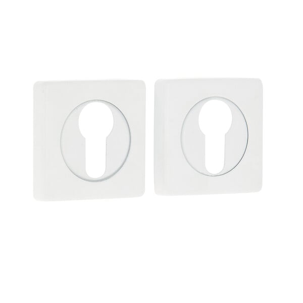 CHRISLIGNE - 2 rosaces carrees cyl acier blanc mat - large