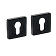 CHRISLIGNE - 2 rosaces carrees cyl acier noir mat - vignette