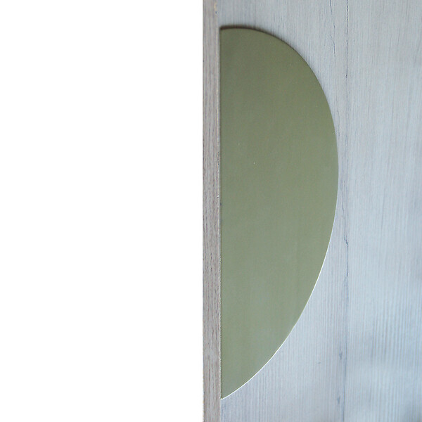CHRISLIGNE - Plaque demi-lune adhésive acier laitonné satiné 300x150mm - large