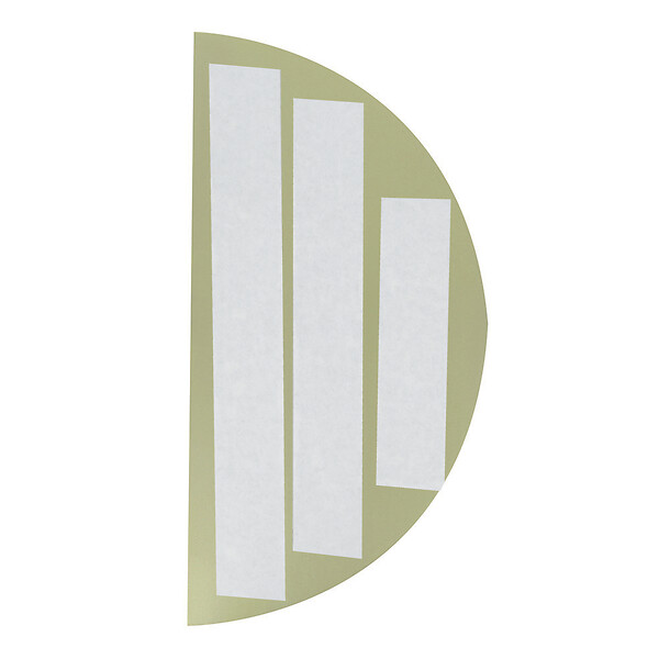 CHRISLIGNE - Plaque demi-lune adhésive acier laitonné satiné 300x150mm - large