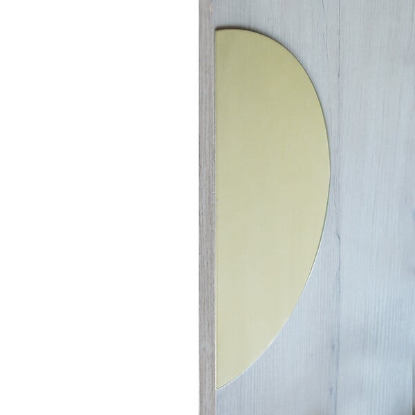 CHRISLIGNE - Plq 1/2lune adhesive 300x150 acier laitonne - large