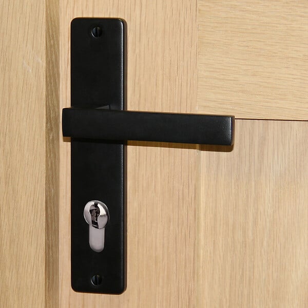 CHRISLIGNE - Ens poig/plaq 195 cyl joffrin alu noir mat - large