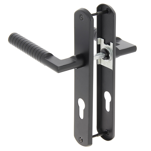 CHRISLIGNE - Ens poig alu/plaq acier cyl jussieu l noir mat - large