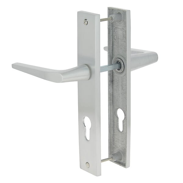 CHRISLIGNE - Ens/plaq paliere cyl plate pilier alu naturel - large