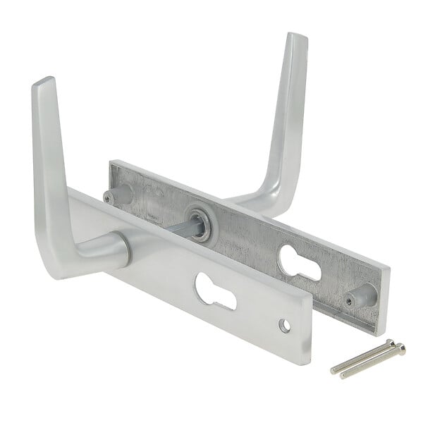 CHRISLIGNE - Ens/plaq paliere cyl plate pilier alu naturel - large