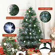 HOMCOM - Sapin de Noël artificiel lumineux fibre optique LED + 14 ampoules + support pied Ø 48 x 90H cm 90 branches étoile sommet brillante vert - vignette