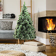 HOMCOM - Sapin de Noël artificiel aspect enneigé Ø 100 x 210H cm 968 branches épines imitation Nordmann grand réalisme - vignette
